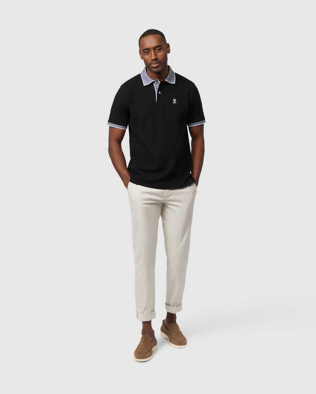 Polos Psycho Bunny Southport Pique Polo Shirt Noir Homme | ARD-27493716